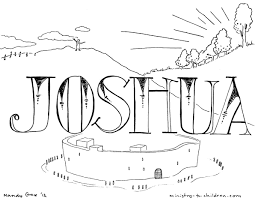 A downloadable coloring page of joshua warning the israelites not to bow down to idols in joshua 23. Book Of Joshua Bible Coloring Page For Children