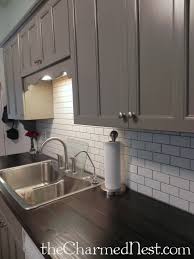 Grey Cabinet Dark Wood Countertop Kitchen Cabinets And Countertops Home Kitchens Kitchen Inspirations