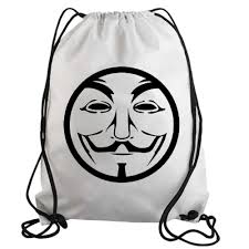 Guy Fawkes Mask Anonymous Emblem Drawstring Gym Bag Tote Bags Tote Bag Guy Fawkes Mask