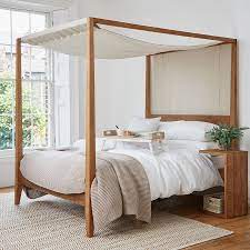 Four poster bed king size platform bedroom set solid wood modern furniture bedroom set in elegant syl. Just An Idea For How To Hang A Curtain In 2020 Bedroom Design Bed Design King Size Bedroom Sets
