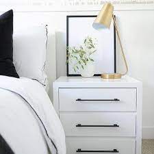 Shoe rack, mirror, trouse rack. White Nightstand With Brass Hardware Design Ideas