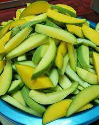 Masukkan air jeruk, irisan mangga, merica, garam. Resepi Jeruk Mangga