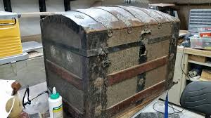 Durable wooden construction and heavy duty nickel hardware make this trunk a reliable solution for all of your storage and organizational needs. Camelback Trunk Restoration By Jasonborthwick Lumberjocks Com Woodworking Community