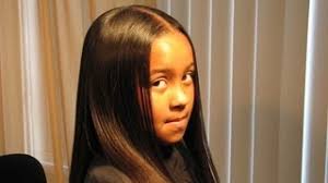 Thermal Relaxing a Child's Hair With A Feather Flat Iron