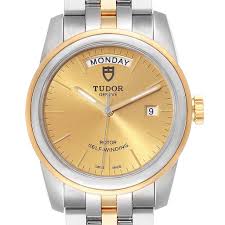 Get your new watch today! Tudor Glamour Day Date Steel Yellow Gold Mens Watch 56003 Swisswatchexpo