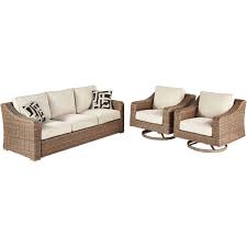 Take two pieces of 1×4 lumber (any scrap lumber will do) and create some simple, cheap and useful brackets on the wall. Ashley Beachcroft Sofa And Two Swivel Lounge Chairs Set Patio Sets Patio Garden Garage Shop The Exchange