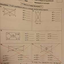 D 11 e vw= ge = w wx= df= 19 yw hf= z zx dg= x y 31. Number 3 Unit 7 Polygons Quadrilaterals Homework 3 Rectangles