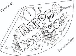 Print Out Happy New Year Party Hat Coloring For Kids In 2020 New Year Coloring Pages Kids Printable Coloring Pages Kids New Years Eve