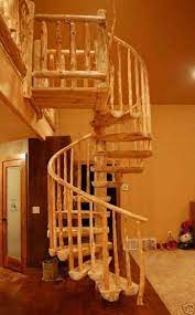 Rustic Pine Spiral Staircase Custom Made To Order Etsy Spiral Stairs Design Round Stairs Rustic Stairs