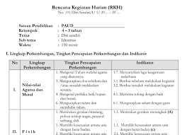 Check spelling or type a new query. Rencana Kegiatan Harian Paud 4 5 Tahun Tema 1 Diri Sendiri Minggu Ke 1 Administrasi Tk Paud