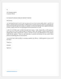 Finance cover letter (text format). Advance Salary Request Letter For Medical Treatment Word Excel Templates