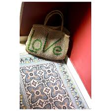 Beija Flor Tapis Vinyle Carreaux De Ciment Bleu Gris Bella B1 Vinyle Carreaux De Ciment Tapis Beija Flor Tapis Vinyl Carreaux De Ciment