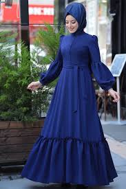 Genc Tesettur Zehrace Indigo Balon Kollu Abiye Elbise Genc Tesettur Zehrace Indigo Ba In 2020 Muslim Fashion Dress Muslim Fashion Outfits Muslimah Fashion Outfits