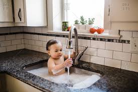 water in kitchen sink bubble bath
