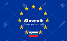 Die farben der flagge sind blau, rot, weiß. Flagge Von Slowenien Uber Die Europaische Union Slovexit Slowenien Beenden Eu Die Europaische Union Flagge Mit Titel Eu Ausgang Fur Zeitungen Und Websites Isolierte Vektor Eu Flagge Mit Slowenien Land Und Exit Name Slovexit