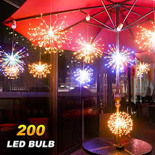 Hanging starburst 48 light solar net lights (set of 2) by the holiday aisle®. Denicmic 2pcs Starburst Lights 200 Led Firework Lights Copper Led Christmas Lights 8 Modes Fairy Light With Remote Hanging Ball Light For Christmas Bedroom Party Indoor Outdoor Decoration Colorful Pricepulse