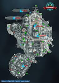 Arkham city riddler challenges walkthrough video in high definition=====all riddler trophies locations in amusement mil. Map Of Founders Island Collectibles Founders Island Batman Arkham Knight Batman Arkham Knight Game Guide Walkthrough Gamepressure Com
