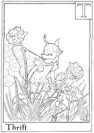 This is an original book plate from an early vintage flower fairy book printed 1930's. Cute Flower Fairy Coloring Pages Novocom Top