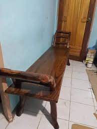 1 long chair, 2 short chairs, 1 center coffee table, 2 short side tables it is made of narra and required special permits for shipment expected prices is $4190 Cleopatra Hardest Wood Furniture In The Philippines Facebook