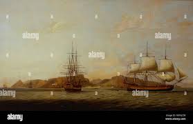 Indiaman ship painting hi-res stock ...