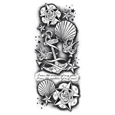 Black And White Ocean Sleeve Tattoo Designs Black And White Anchor Sleeve Temporary Tattoo Half Sleeve Tattoo Temporary Tattoo Sleeves Sleeve Tattoos For Women