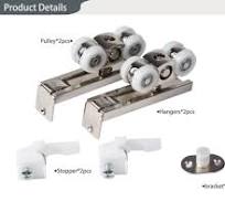 Factory Design 30mm-50mm Wooden Door Aluminum Hanging Wheels ...