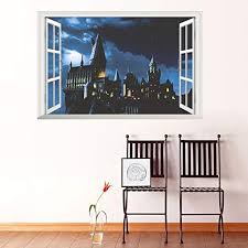 We hope you'll enjoy this collection of harry potter images and you'll find your perfect wallpaper here! Buy World Beauty S Harry Potter 3d Window Hogwarts Decorative Wall Stickers Wizarding World School Wallpaper For Living Room Mural Pvc Decal Poster Online At Low Prices In India Amazon In