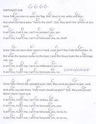 Fortunate Son Ccr Guitar Chord Chart Lyrics And Chords Song Lyrics And Chords Just Lyrics