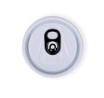 Drink Can Lid Aluminum in White Shell Black Tab