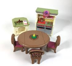 Loving Family Dollhouse Furniture Kitchen Dining Room Table Chairs Fisherprice Family Dining Rooms Loving Family Dollhouse Furniture Loving Family Dollhouse