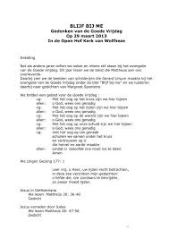 Verwondering op goede vrijdag, omdat ik me licht voel als een veertje. Blijf Bij Me Pkn Oosterbeek Wolfheze