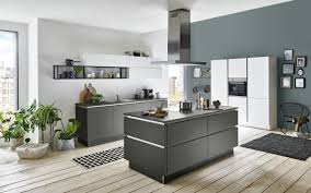 Grey Kitchen Island With White Kitchen Cabinet Nolte Kuechen Com