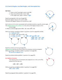 Free trial available at kutasoftware.com. 11 2 Central Angles Inscribed Angles And Intercepted Arcs