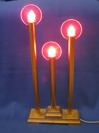 Vintage Christmas 3 Candle Window Display Electric