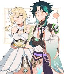 She then wakes up in the new world, and ends up fishing paimon out from a lake. Pin By Lengera 0801 On Fendomnoe Xiao X Lumine Genshin Impact Genshin Impact Xiao
