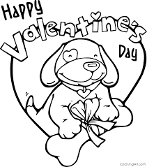 Print valentine's day puppy coloring page & book. Puppy Wishes Happy Valentines Day Coloring Page Coloringall