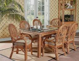New Twist Dining 7 Pc Rectangle Dining Set Model 3300 From South Sea Rattan American Rattan Furniture Wicker Furniture Wicker Dining Set Wicker Decor