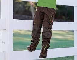 Fermeture zippée avec un bouton. Pantalon A Taille Elastique E S Motion2020 Enfants Marron Vert D Eau Engelbert Strauss