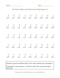 The Adding And Subtracting Single Digit Numbers Addition And Subtraction Worksheets Kindergarten Subtraction Worksheets Kindergarten Math Worksheets Addition