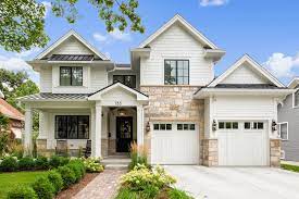 A modern farmhouse is simply a wonderful combination of the rustic farmhouse aesthetic with cozy, clean lines and contemporary another great inspirational modern farmhouse is this beautiful white house. Modern Farmhouse With Stone Exterior Farmhouse Exterior Chicago By Thomas Architects Houzz