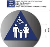 Family Unisex and Wheelchair Accessible Restroom Door Sign ...