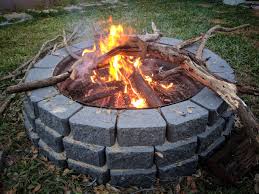 How to build a firepit with castlewall block : My Fire Pit Build Project Using Retaining Wall Blocks Galvanised Rim Self Sufficient Culture