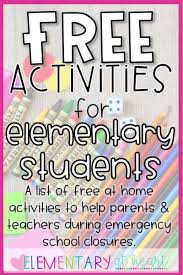 Free At Home Activities For Elementary Students In 2020 School Closures Online Teaching Free Activities