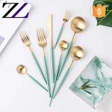 1,185 green colored handle flatware products are offered for sale by suppliers on alibaba.com, of which flatware sets accounts for 28%, spoons accounts for 1%, and forks accounts for 1%. Best Flatware Brands Eco Friendly 18 10 Green Gold Stainless Steel Flatware Silverware Set Italian Flatware Buy Stainless Steel Flatware Flatware Flatware Silverware Set Product On Alibaba Com
