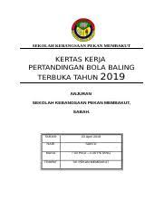 .kerja pertandingan badminton 20111.doc.html source title: Kertas Kerja Docx Kertas Kerja Pertandingan Badminton Kg Tompinahaton Kiulu 2013 Tempat Dewan Serbaguna Kg Tompinahaton Kiulu Tarikh 20 21 23 25 26 Course Hero