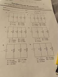 This lesson focuses on how this type of connection affects the relationship between resistance, current, and voltage drop values for individual. Parallel Circuit Worksheet 12 Meets Natef Tasks Aa Chegg Com