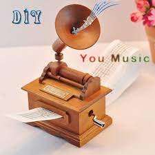 Creative Vintage Style Phonograph Diy Music Box Compose Your Own Music Music Box Vintage Diy Music Box Wooden Music Box
