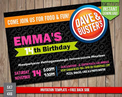 Dave Busters Invitation Dave And Busters Invite Editable Dave And Busters Party Dave Busters Printable Birthday Invitations