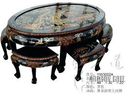 Coffee Table Unique Oval Coffee Table W 6 Stools Village Scenes Price 45999oriental Hand Antique Coffee Tables Coffee Tables For Sale Coffee Table With Stools