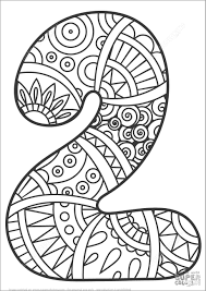Numbers in an ancient style. Number 2 Mandala Coloring Page Coloringbay